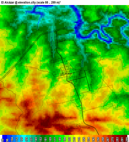 El Alcázar elevation map