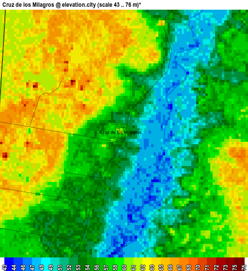 Cruz de los Milagros elevation map
