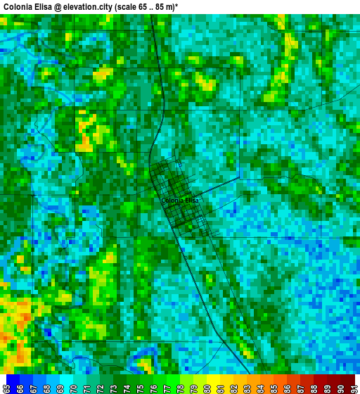 Colonia Elisa elevation map