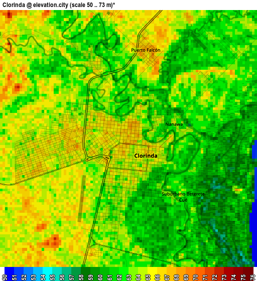 Clorinda elevation map