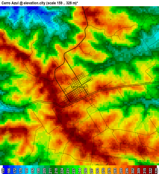 Cerro Azul elevation map