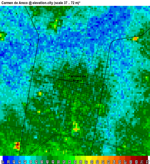 Carmen de Areco elevation map