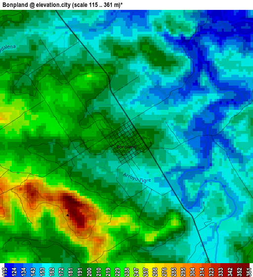 Bonpland elevation map