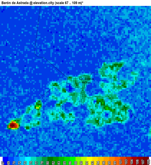 Berón de Astrada elevation map