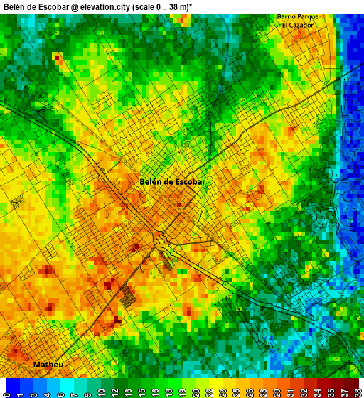 Belén de Escobar elevation map