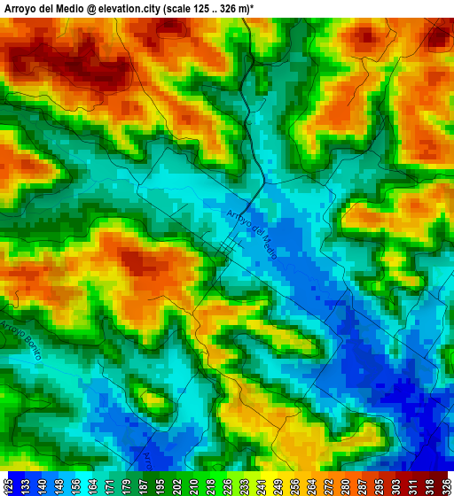Arroyo del Medio elevation map