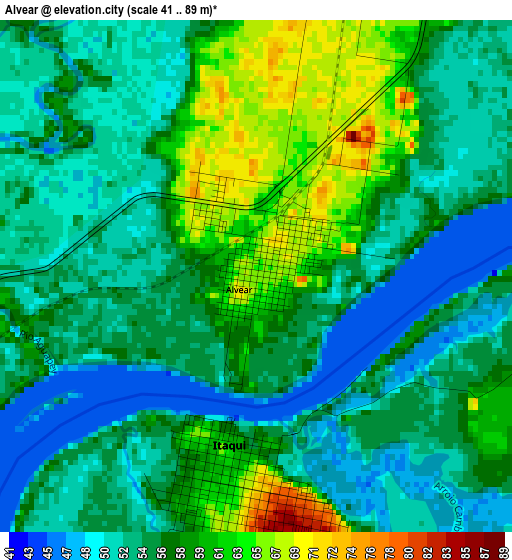 Alvear elevation map