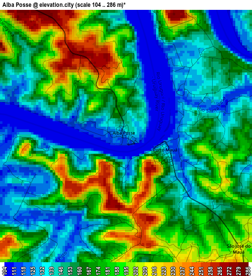 Alba Posse elevation map