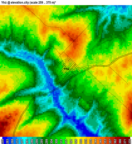 Yhú elevation map