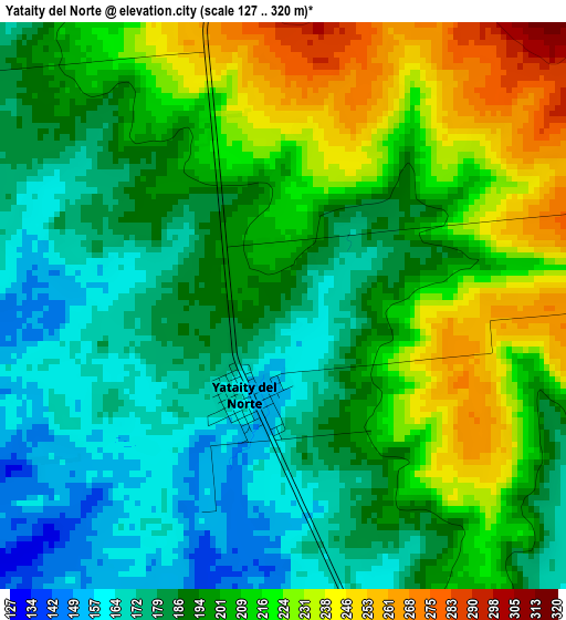 Yataity del Norte elevation map