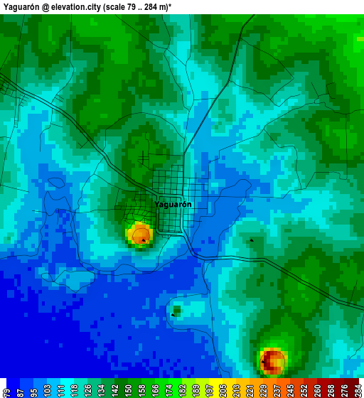 Yaguarón elevation map