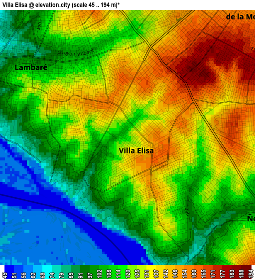 Villa Elisa elevation map