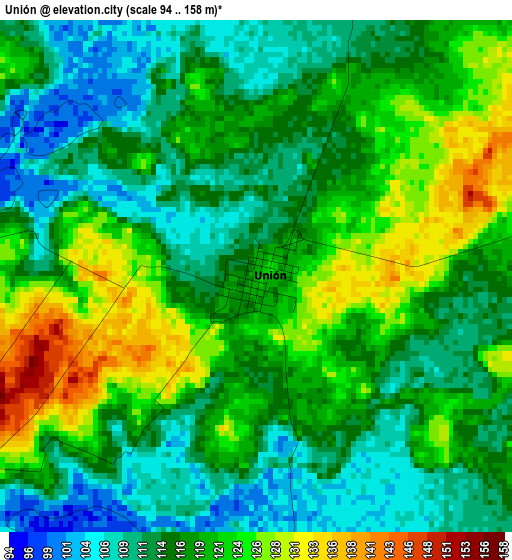 Unión elevation map