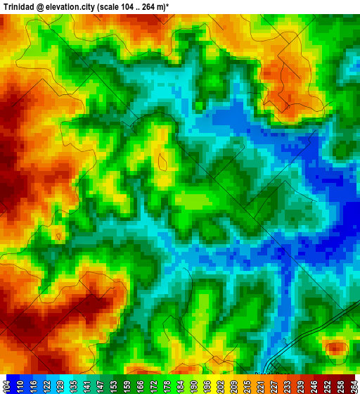 Trinidad elevation map