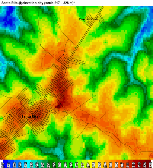 Santa Rita elevation map