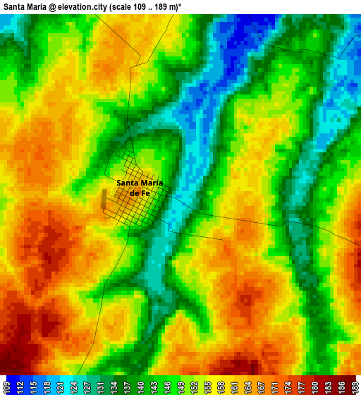 Santa María elevation map