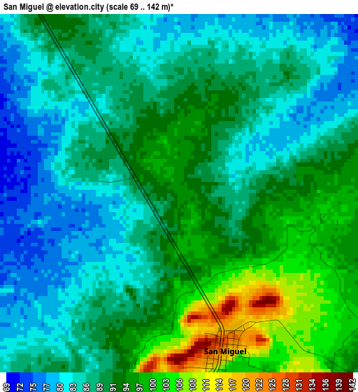 San Miguel elevation map