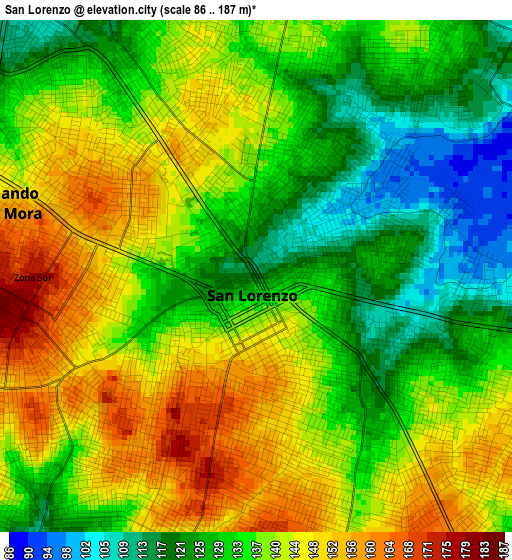 San Lorenzo elevation map