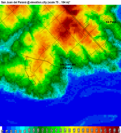 San Juan del Paraná elevation map