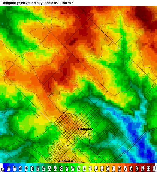 Obligado elevation map