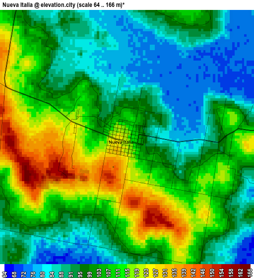 Nueva Italia elevation map