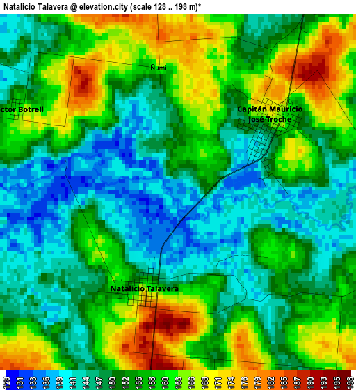 Natalicio Talavera elevation map