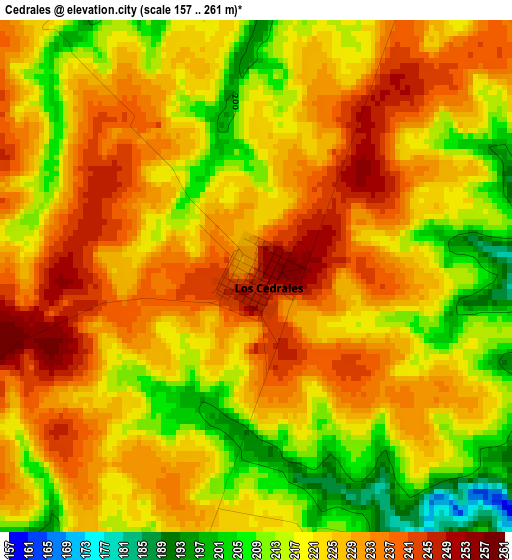 Cedrales elevation map