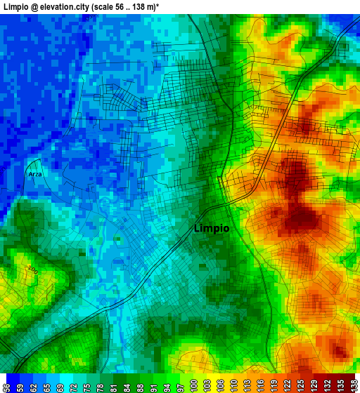 Limpio elevation map