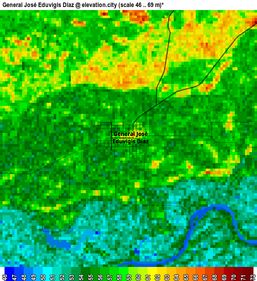 General José Eduvigis Díaz elevation map