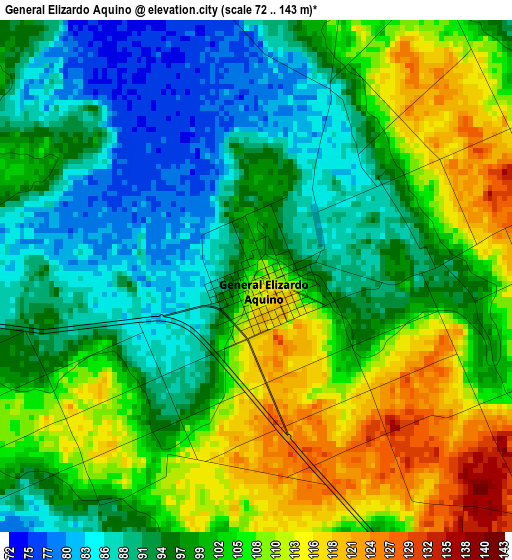 General Elizardo Aquino elevation map