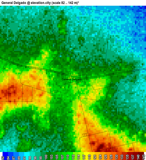 General Delgado elevation map