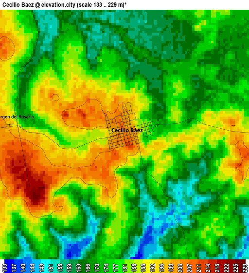 Cecilio Baez elevation map