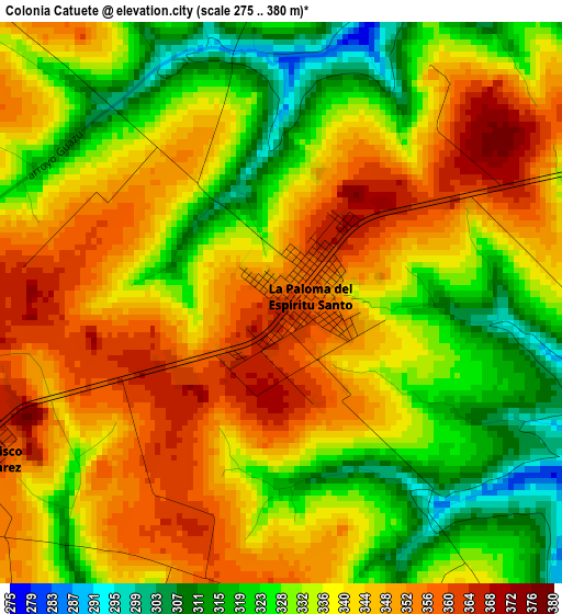 Colonia Catuete elevation map