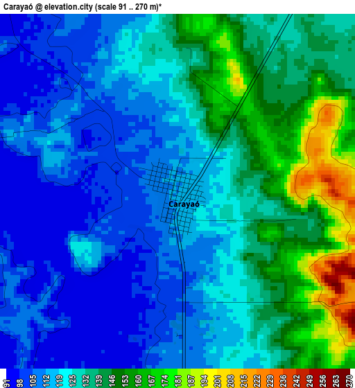 Carayaó elevation map