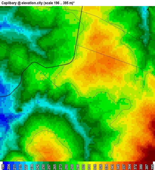 Capiíbary elevation map