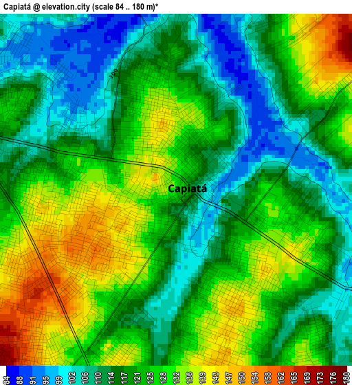 Capiatá elevation map