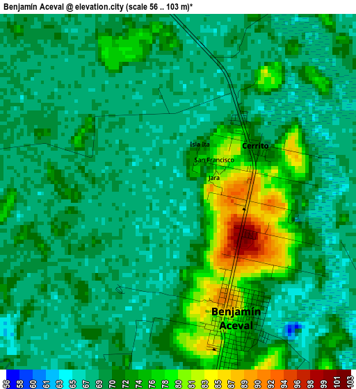 Benjamín Aceval elevation map