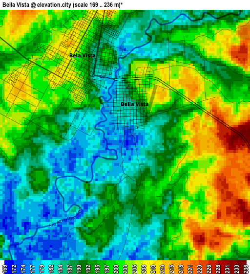 Bella Vista elevation map