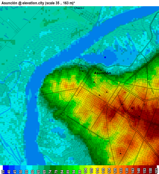 Asunción elevation map