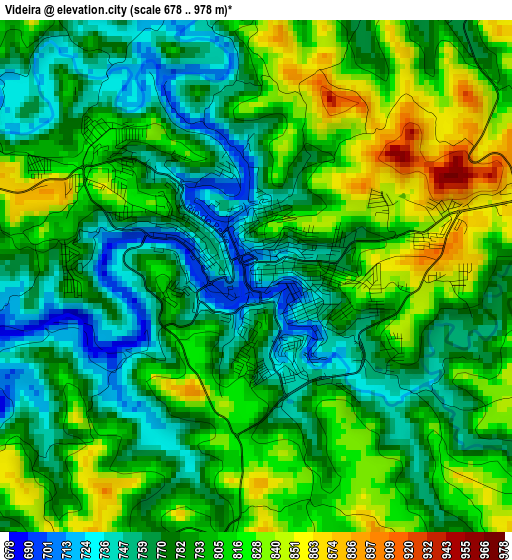 Videira elevation map