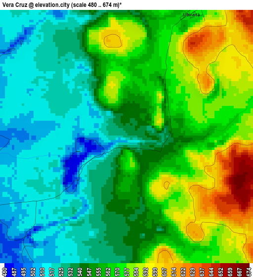 Vera Cruz elevation map