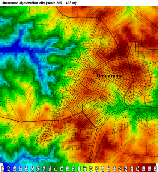 Umuarama elevation map