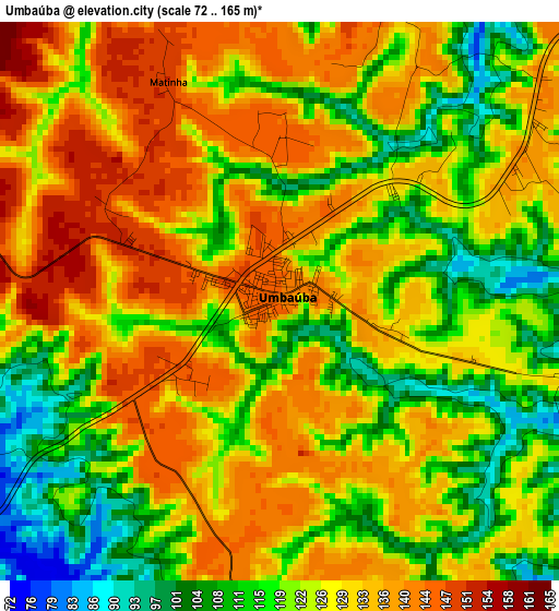 Umbaúba elevation map