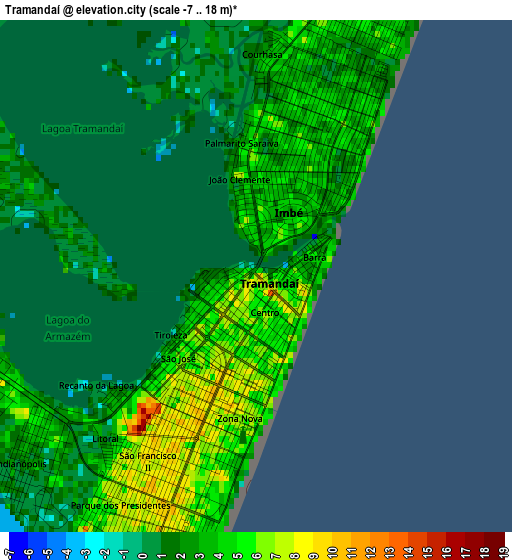 Tramandaí elevation map