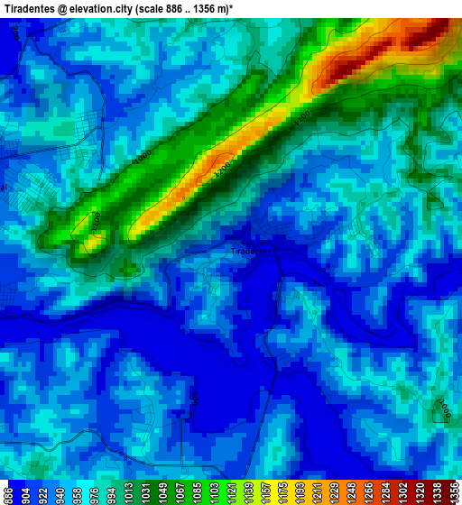 Tiradentes elevation map