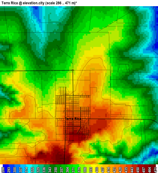 Terra Rica elevation map