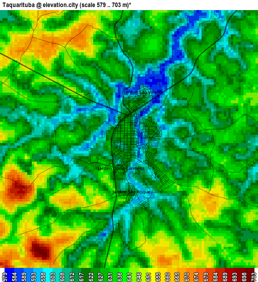 Taquarituba elevation map