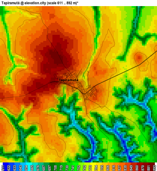 Tapiramutá elevation map