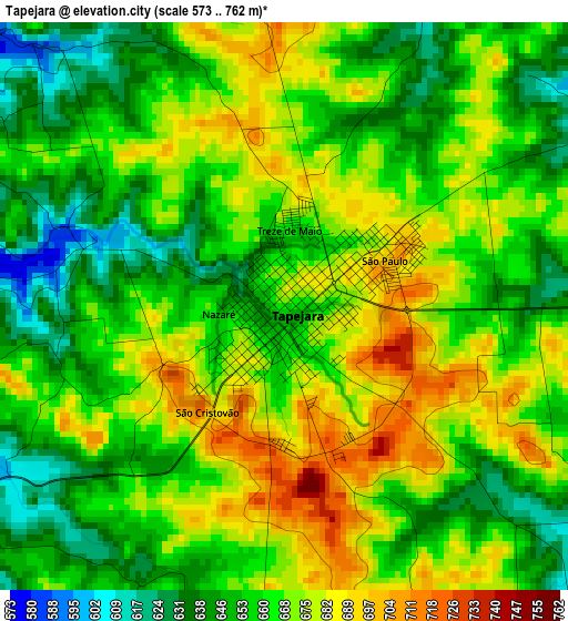 Tapejara elevation map