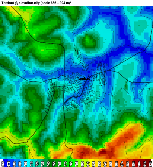 Tambaú elevation map